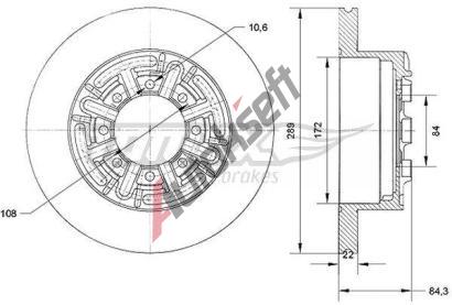 TOMEX Brakes Brzdov kotou - 289 mm TMX TX 70-48, TX 70-48