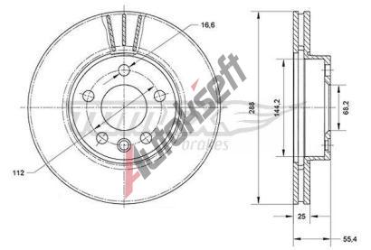 TOMEX Brakes Brzdov kotou - 288 mm TMX TX 70-54, TX 70-54