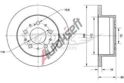 TOMEX Brakes Brzdov kotou - 280 mm TMX TX 70-61, TX 70-61