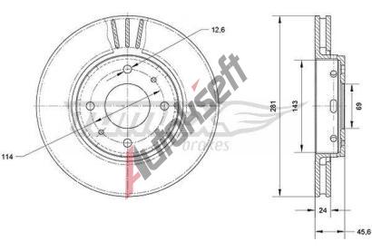 TOMEX Brakes Brzdov kotou - 281 mm TMX TX 70-69, TX 70-69