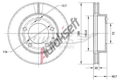 TOMEX Brakes Brzdov kotou - 258 mm TMX TX 70-70, TX 70-70