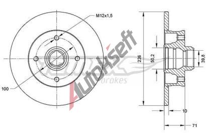TOMEX Brakes Brzdov kotou - 226 mm TMX TX 70-71, TX 70-71