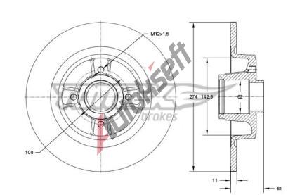 TOMEX Brakes Brzdov kotou s loiskem - 274 mm TMX TX 70-801, TX 70-801