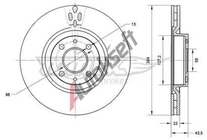 TOMEX Brakes Brzdov kotou - 284 mm TMX TX 70-83, TX 70-83