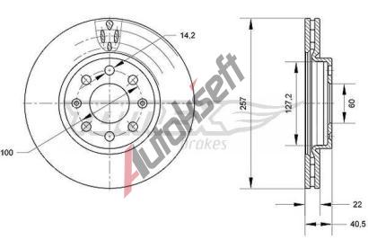 TOMEX Brakes Brzdov kotou - 257 mm TMX TX 70-85, TX 70-85