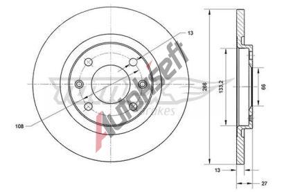 TOMEX Brakes Brzdov kotou - 266 mm TMX TX 70-94, TX 70-94