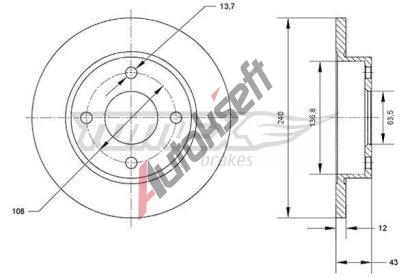 TOMEX Brakes Brzdov kotou - 240 mm TMX TX 70-99, TX 70-99