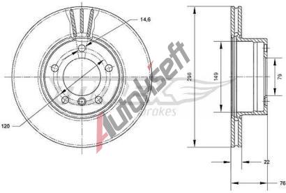 TOMEX Brakes Brzdov kotou - 296 mm TMX TX 71-05, TX 71-05