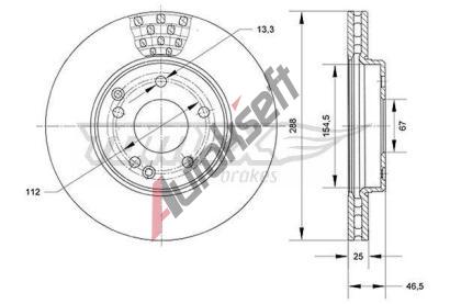 TOMEX Brakes Brzdov kotou - 288 mm TMX TX 71-06, TX 71-06