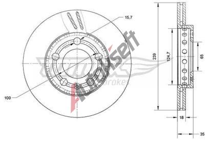 TOMEX Brakes Brzdov kotou - 239 mm TMX TX 71-09, TX 71-09