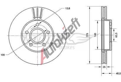 TOMEX Brakes Brzdov kotou - 278 mm TMX TX 71-11, TX 71-11