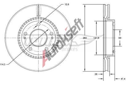 TOMEX Brakes Brzdov kotou - 280 mm TMX TX 71-35, TX 71-35