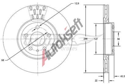 TOMEX Brakes Brzdov kotou - 284 mm TMX TX 71-39, TX 71-39