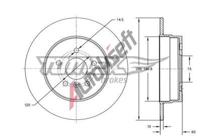 TOMEX Brakes Brzdov kotou - 280 mm TMX TX 71-45, TX 71-45