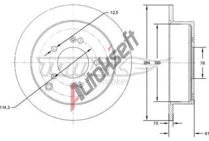 TOMEX Brakes Brzdov kotou - 284 mm TMX TX 71-49, TX 71-49