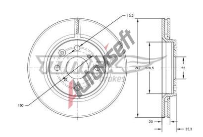 TOMEX Brakes Brzdov kotou - 247 mm TMX TX 71-55, TX 71-55