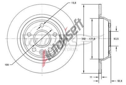 TOMEX Brakes Brzdov kotou - 302 mm TMX TX 71-61, TX 71-61