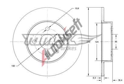 TOMEX Brakes Brzdov kotou - 232 mm TMX TX 71-63, TX 71-63