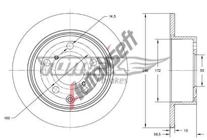 TOMEX Brakes Brzdový kotouč - 280 mm TMX TX 71-67, TX 71-67  TOMEX Brakes Brzdový kotouč - 280 mm TMX TX 71-67, TX 71-67