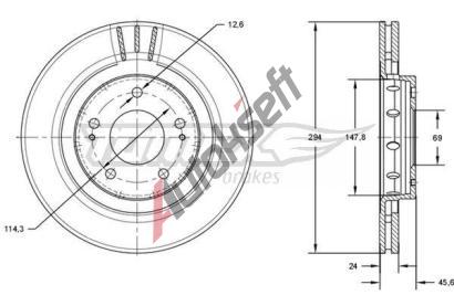 TOMEX Brakes Brzdov kotou - 294 mm TMX TX 71-74, TX 71-74