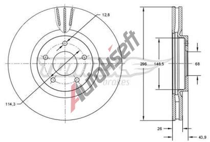 TOMEX Brakes Brzdov kotou - 296 mm TMX TX 71-84, TX 71-84