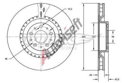 TOMEX Brakes Brzdov kotou - 305 mm TMX TX 71-86, TX 71-86