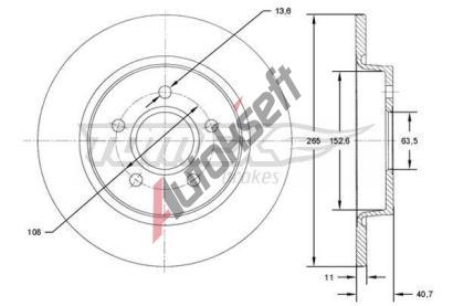 TOMEX Brakes Brzdov kotou - 265 mm TMX TX 71-94, TX 71-94