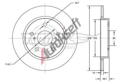 TOMEX Brakes Brzdový kotouč - 270 mm TMX TX 72-00, TX 72-00  TOMEX Brakes Brzdový kotouč - 270 mm TMX TX 72-00, TX 72-00
