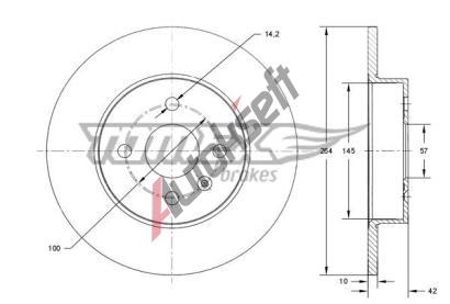 TOMEX Brakes Brzdov kotou - 264 mm TMX TX 72-08, TX 72-08