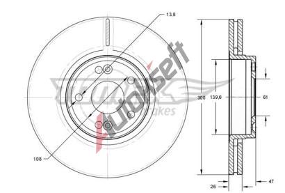 TOMEX Brakes Brzdový kotouč - 300 mm TMX TX 72-12, TX 72-12  TOMEX Brakes Brzdový kotouč - 300 mm TMX TX 72-12, TX 72-12
