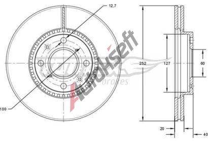 TOMEX Brakes Brzdov kotou - 252 mm TMX TX 72-14, TX 72-14