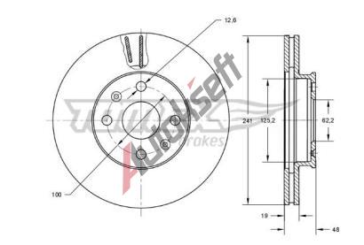 TOMEX Brakes Brzdov� kotou� - 241 mm TMX TX 72-15, TX 72-15