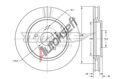 TOMEX Brakes Brzdov kotou - 281 mm TMX TX 72-16, TX 72-16
