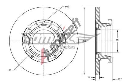 TOMEX Brakes Brzdov kotou - 280 mm TMX TX 72-17, TX 72-17