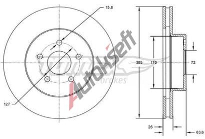 TOMEX Brakes Brzdov kotou - 305 mm TMX TX 72-23, TX 72-23