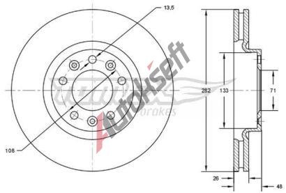 TOMEX Brakes Brzdov kotou - 282 mm TMX TX 72-24, TX 72-24