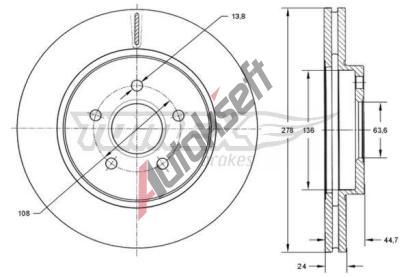 TOMEX Brakes Brzdov kotou - 278 mm TMX TX 72-27, TX 72-27