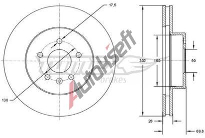 TOMEX Brakes Brzdov kotou - 302 mm TMX TX 72-46, TX 72-46