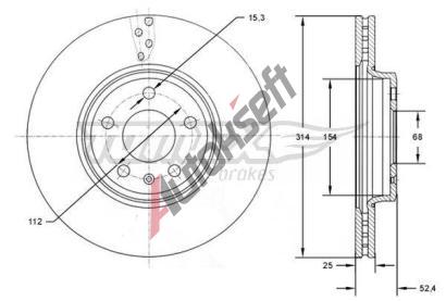 TOMEX Brakes Brzdov kotou - 314 mm TMX TX 72-48, TX 72-48