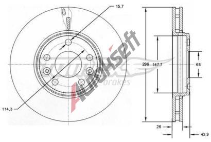 TOMEX Brakes Brzdov kotou - 296 mm TMX TX 72-51, TX 72-51