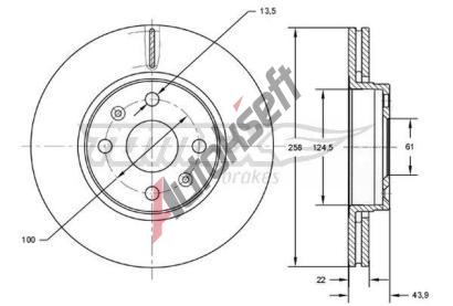 TOMEX Brakes Brzdov kotou - 258 mm TMX TX 72-52, TX 72-52