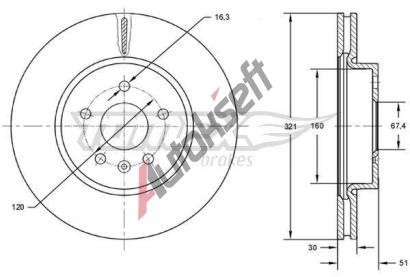 TOMEX Brakes Brzdov kotou - 321 mm TMX TX 72-55, TX 72-55