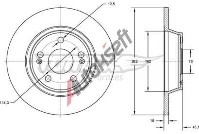 TOMEX Brakes Brzdov kotou - 262 mm TMX TX 72-58, TX 72-58