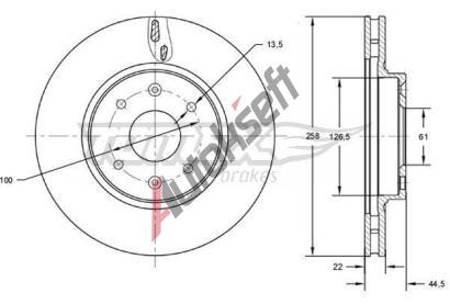 TOMEX Brakes Brzdov kotou - 258 mm TMX TX 72-60, TX 72-60