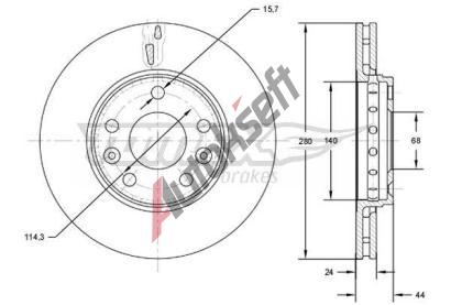 TOMEX Brakes Brzdov kotou - 280 mm TMX TX 72-61, TX 72-61