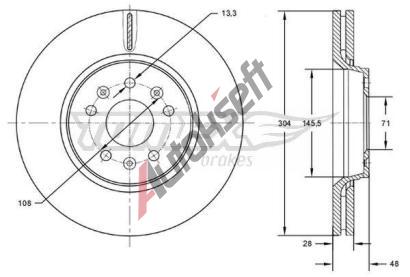 TOMEX Brakes Brzdov kotou - 304 mm TMX TX 72-63, TX 72-63