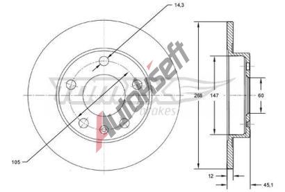 TOMEX Brakes Brzdov kotou - 268 mm TMX TX 72-65, TX 72-65