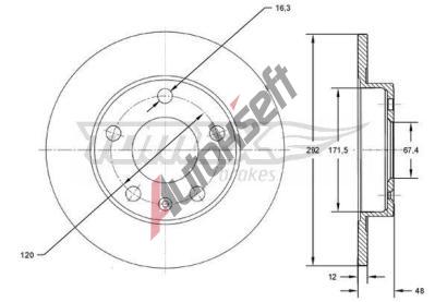 TOMEX Brakes Brzdov kotou - 292 mm TMX TX 72-70, TX 72-70