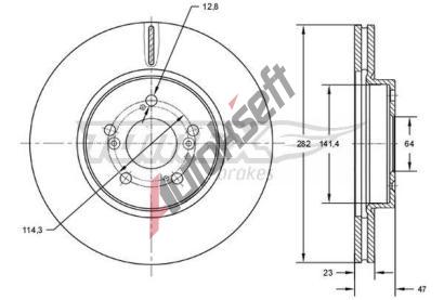 TOMEX Brakes Brzdov kotou - 282 mm TMX TX 72-71, TX 72-71