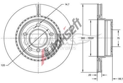 TOMEX Brakes Brzdov kotou - 300 mm TMX TX 72-72, TX 72-72